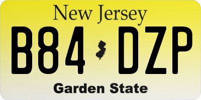 NJ license plate B84DZP