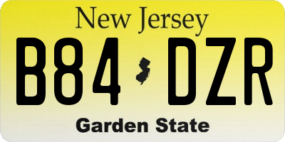 NJ license plate B84DZR