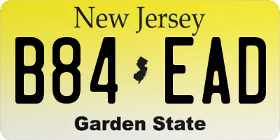 NJ license plate B84EAD
