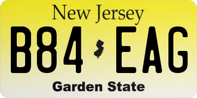 NJ license plate B84EAG