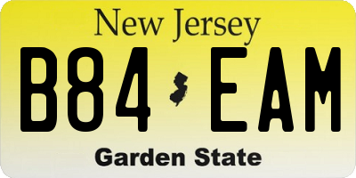 NJ license plate B84EAM