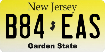 NJ license plate B84EAS
