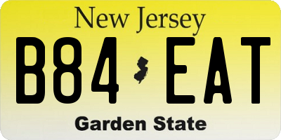 NJ license plate B84EAT