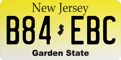 NJ license plate B84EBC