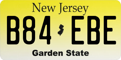 NJ license plate B84EBE