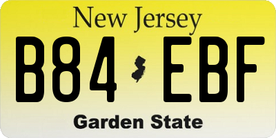 NJ license plate B84EBF