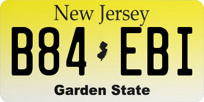 NJ license plate B84EBI
