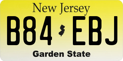 NJ license plate B84EBJ