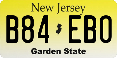 NJ license plate B84EBO