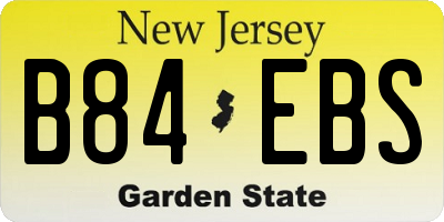 NJ license plate B84EBS