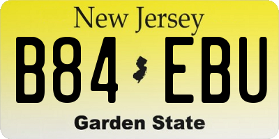 NJ license plate B84EBU