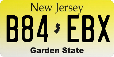 NJ license plate B84EBX