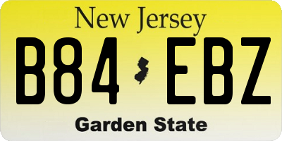 NJ license plate B84EBZ