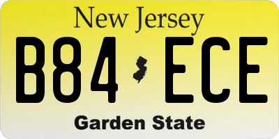 NJ license plate B84ECE