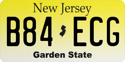 NJ license plate B84ECG