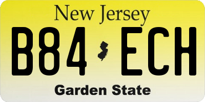 NJ license plate B84ECH