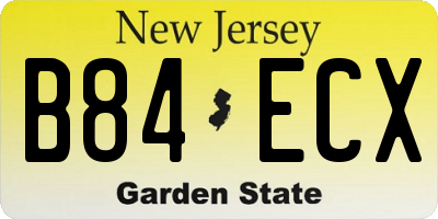 NJ license plate B84ECX