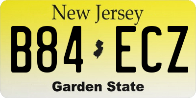 NJ license plate B84ECZ