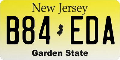 NJ license plate B84EDA
