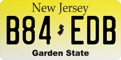 NJ license plate B84EDB