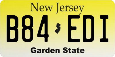 NJ license plate B84EDI