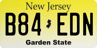 NJ license plate B84EDN