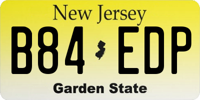 NJ license plate B84EDP