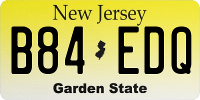 NJ license plate B84EDQ