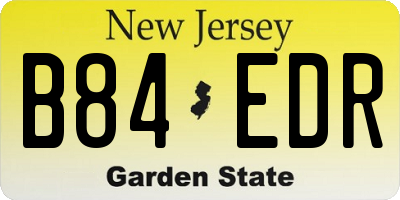NJ license plate B84EDR
