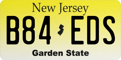 NJ license plate B84EDS