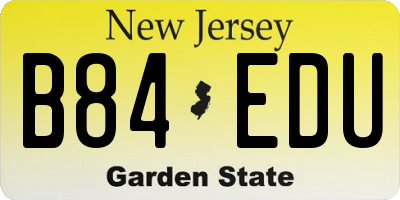 NJ license plate B84EDU