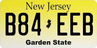 NJ license plate B84EEB