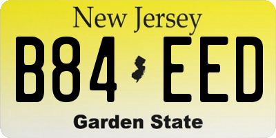 NJ license plate B84EED