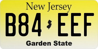 NJ license plate B84EEF