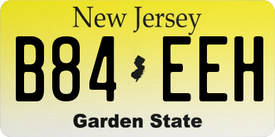 NJ license plate B84EEH