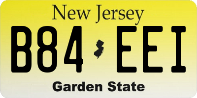 NJ license plate B84EEI