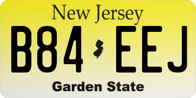 NJ license plate B84EEJ