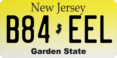 NJ license plate B84EEL