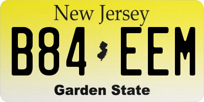 NJ license plate B84EEM
