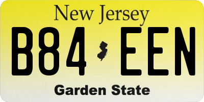 NJ license plate B84EEN