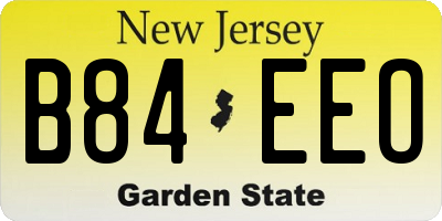 NJ license plate B84EEO