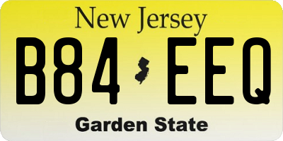NJ license plate B84EEQ