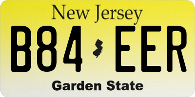 NJ license plate B84EER