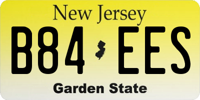 NJ license plate B84EES