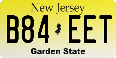 NJ license plate B84EET