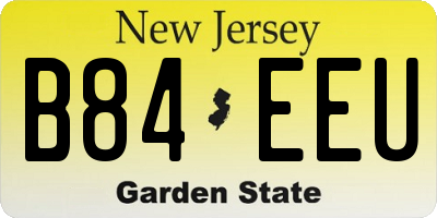NJ license plate B84EEU