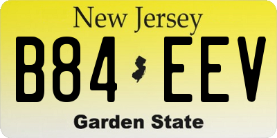 NJ license plate B84EEV