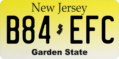 NJ license plate B84EFC