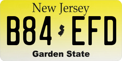 NJ license plate B84EFD