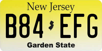 NJ license plate B84EFG